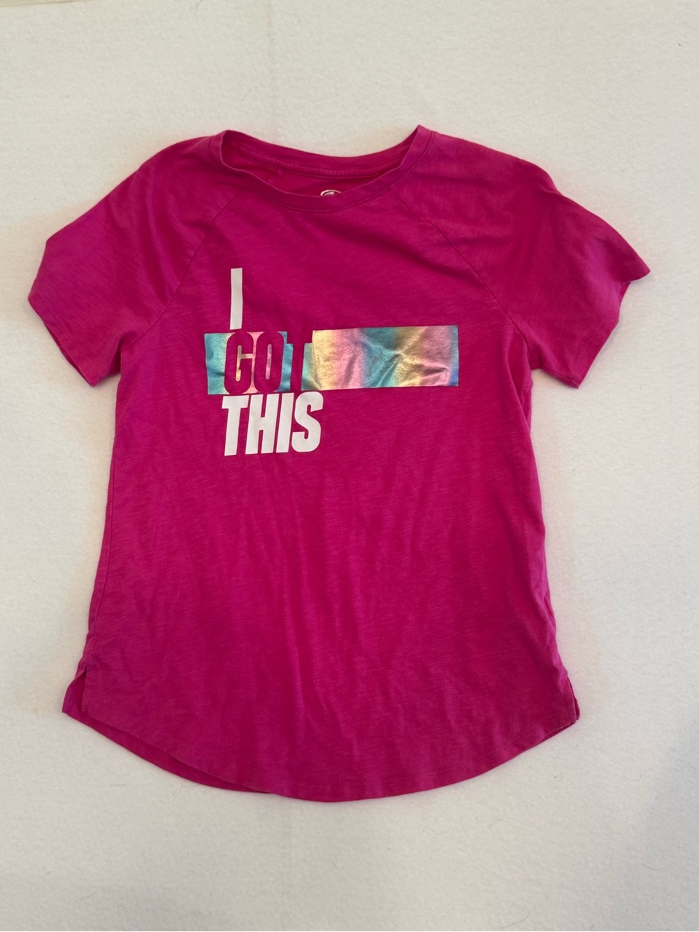 Athletic Works Hot Pink Short Sleeve Tee with Iridescent 'I GOT THIS' Graphic
